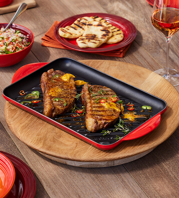 Grilled Steak with Two-Ingredient Flatbreads